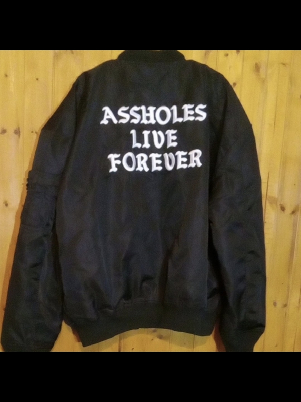 Assholes Live Forever Reversable Bomber Jacket